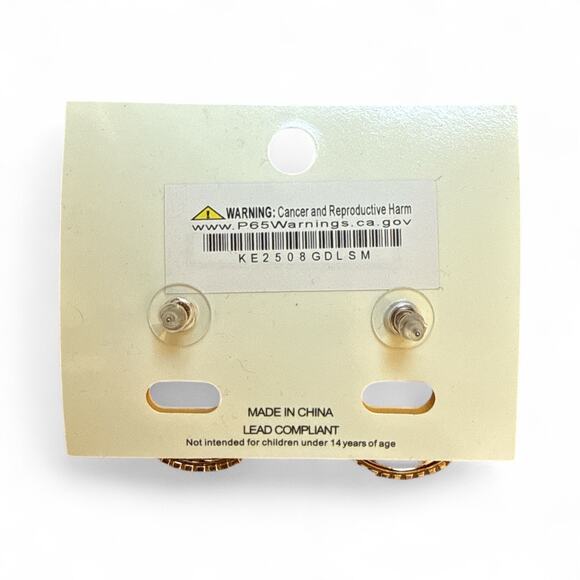 Jennifer & Co. Fashion Jewlery Oval Red Crystals Gold Plated EARRINGS NWT - Picture 4 of 5